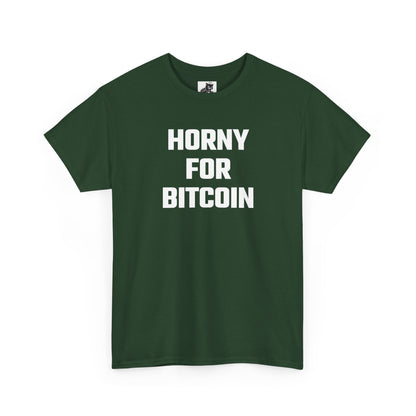 Horny For Bitcoin Crypto Themed T-Shirt