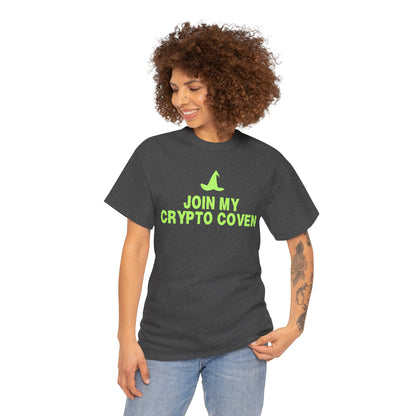 Join My Crypto Coven (Version 2) Graphic Tee - Crypto Halloween Witch T-Shirt