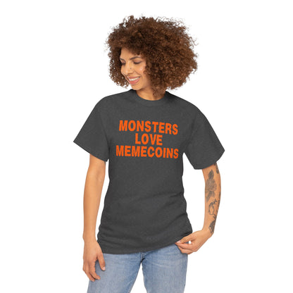 Monsters Love Memecoins Graphic Tee - Crypto Halloween T-Shirt