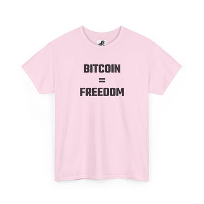 Bitcoin Equals Freedom Crypto Themed T-Shirt