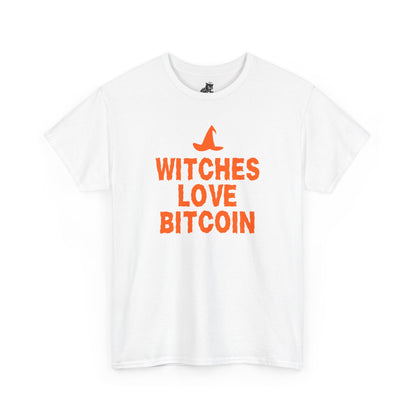 Witches Love Bitcoin Graphic Tee - Crypto Halloween Witch T-Shirt