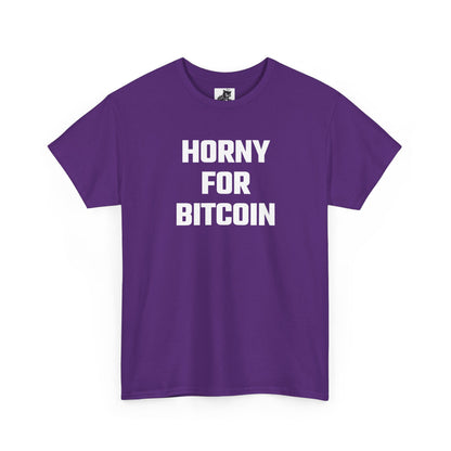 Horny For Bitcoin Crypto Themed T-Shirt