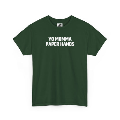 Yo Momma Paper Hands Graphic Tee - Crypto Themed T-Shirt