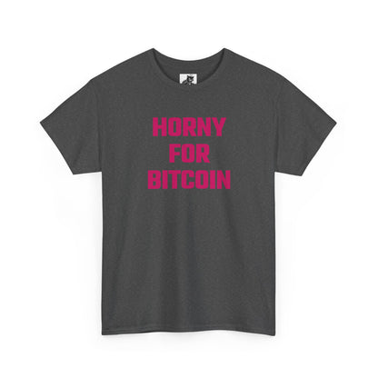 Horny For Bitcoin (Version 2) Crypto Themed T-Shirt