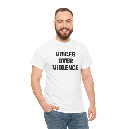 Voices Over Violence Graphic Tee - Unisex Cotton T-Shirt