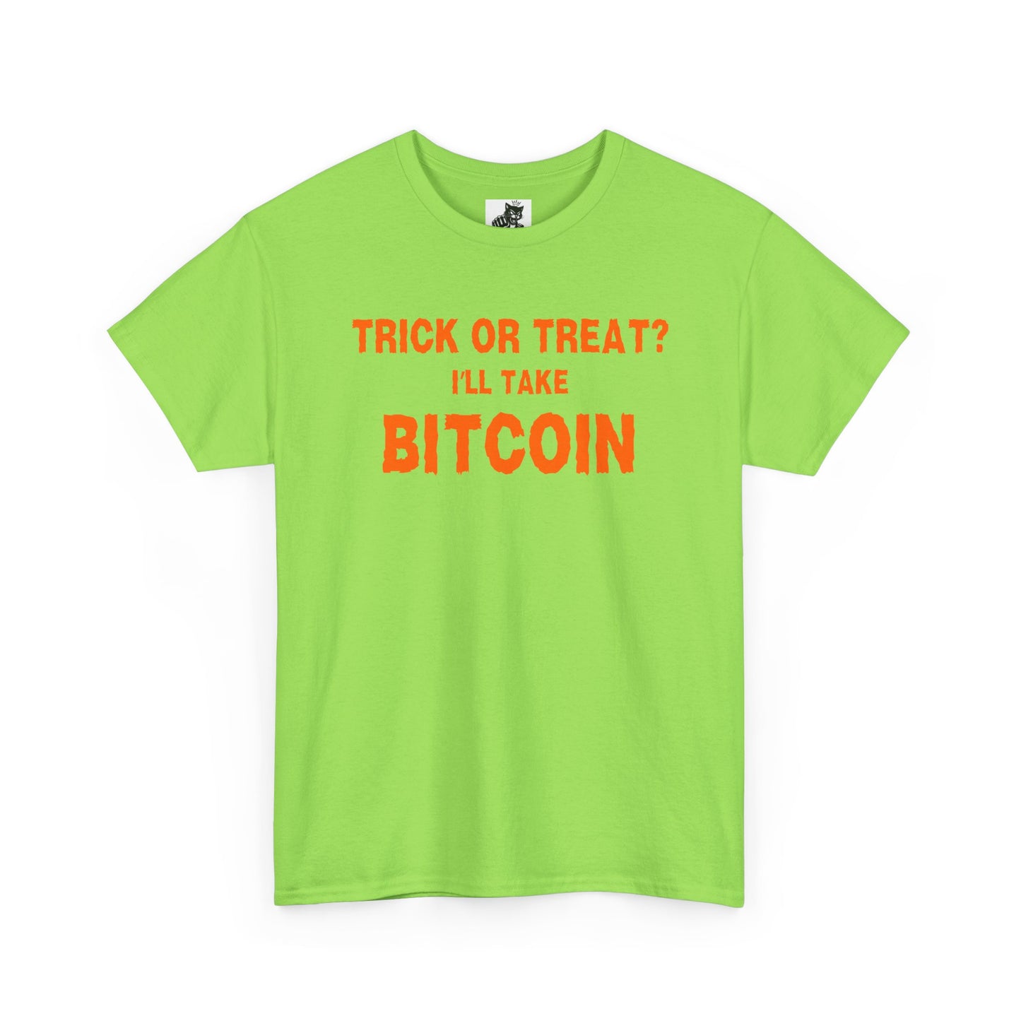 Trick Or Treat I'll Take Bitcoin Graphic Tee - Crypto Halloween T-Shirt