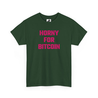 Horny For Bitcoin (Version 2) Crypto Themed T-Shirt