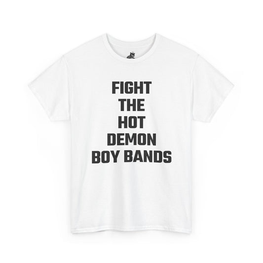 Fight The Hot Demon Boy Bands Graphic Tee - Unisex Cotton T-Shirt