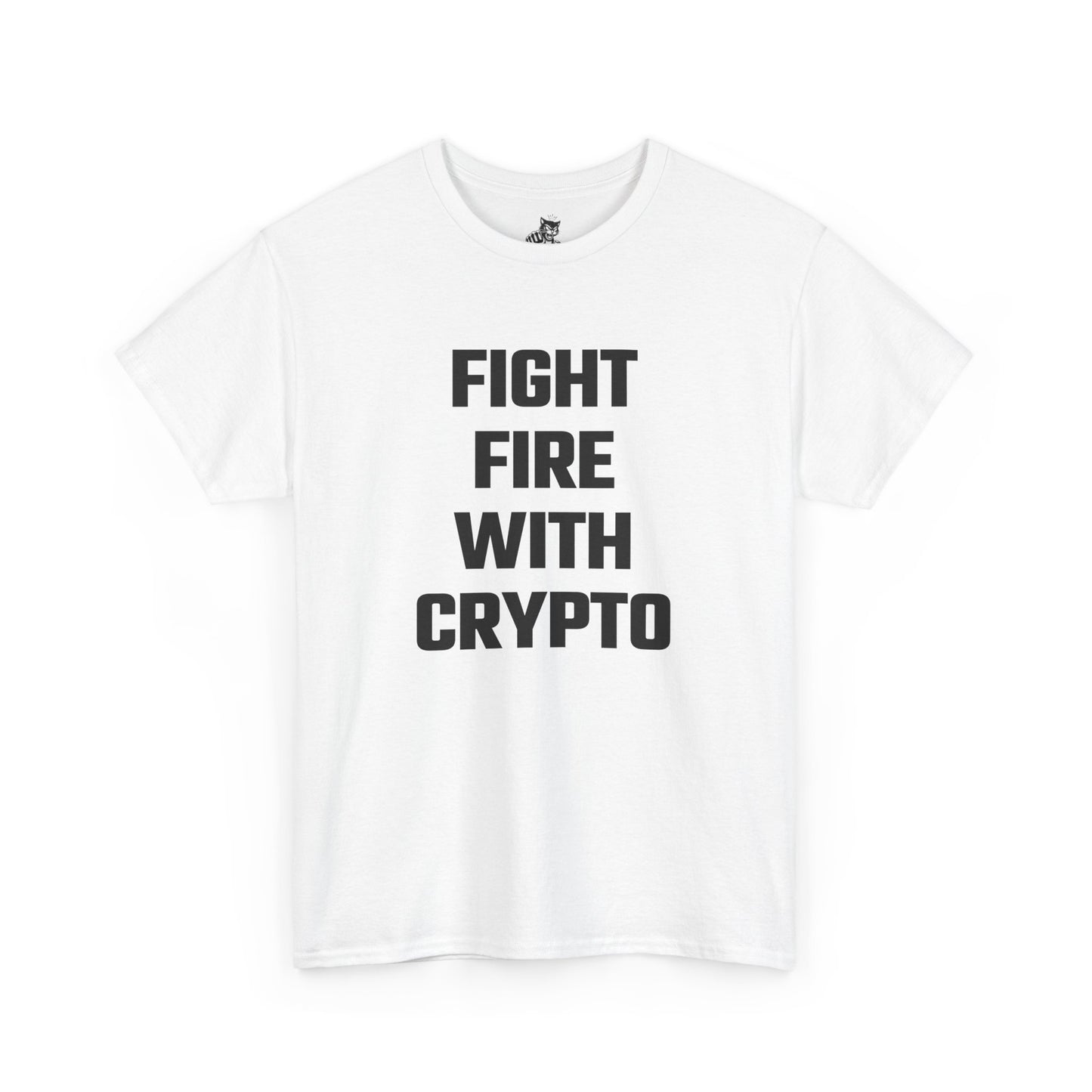 Fight Fire With Crypto Graphic Tee - Unisex Cotton T-Shirt