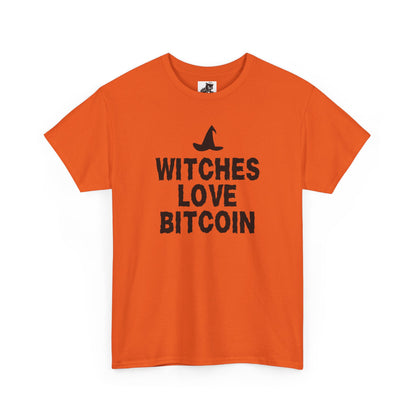 Witches Love Bitcoin Graphic Tee - Crypto Halloween Witch T-Shirt