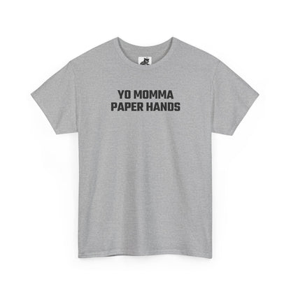 Yo Momma Paper Hands Graphic Tee - Crypto Themed T-Shirt