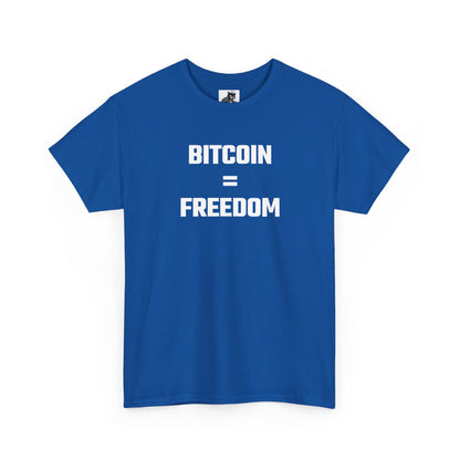 Bitcoin Equals Freedom Crypto Themed T-Shirt