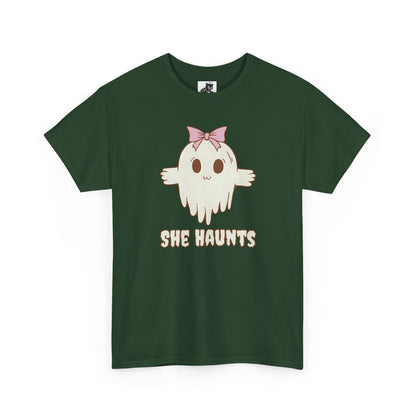 She Haunts - Cute Halloween Ghost T-Shirt
