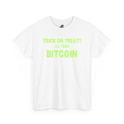 Trick Or Treat I'll Take Bitcoin (Version 2) Graphic Tee - Crypto Halloween T-Shirt