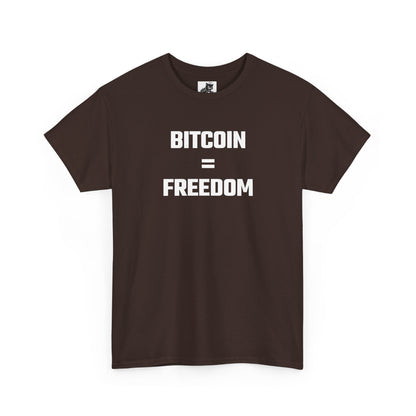 Bitcoin Equals Freedom Crypto Themed T-Shirt
