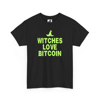 Witches Love Bitcoin (Version 2) Graphic Tee - Crypto Halloween Witch T-Shirt