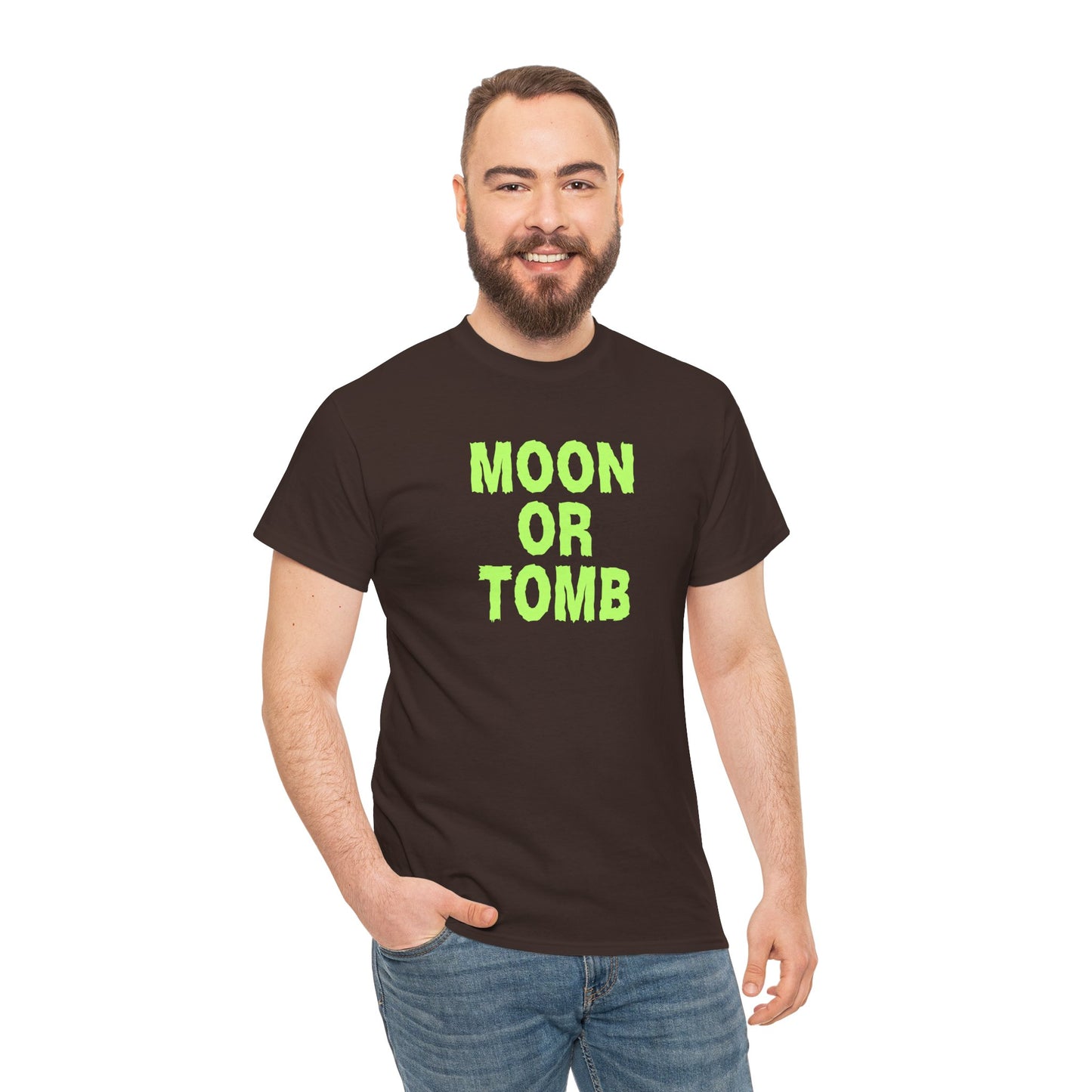 Moon Or Tomb (Version 2) Graphic Tee - Crypto Halloween T-Shirt