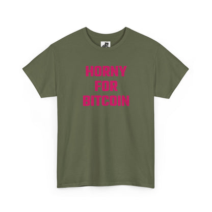 Horny For Bitcoin (Version 2) Crypto Themed T-Shirt