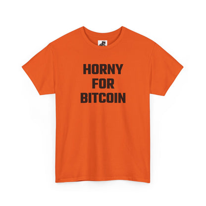 Horny For Bitcoin (Version 2) Crypto Themed T-Shirt