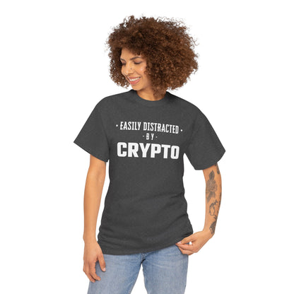 Easily Distracted By Crypto Graphic Tee - Unisex Cotton T-Shirt