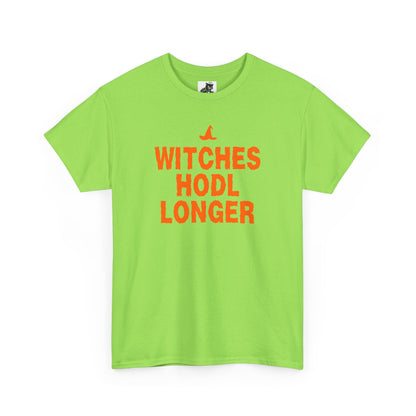 Witches HODL Longer Graphic Tee - Crypto Halloween Witch T-Shirt