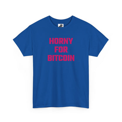 Horny For Bitcoin (Version 2) Crypto Themed T-Shirt