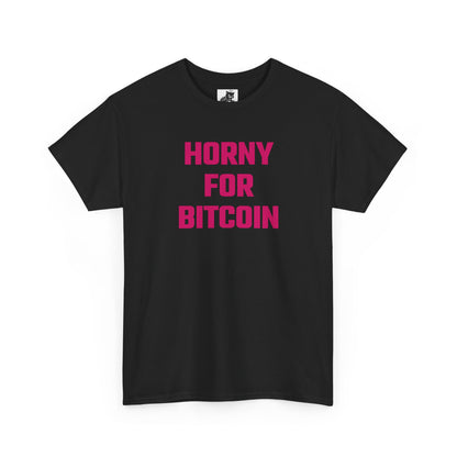 Horny For Bitcoin (Version 2) Crypto Themed T-Shirt