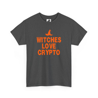 Witches Love Crypto Graphic Tee - Crypto Halloween Witch T-Shirt