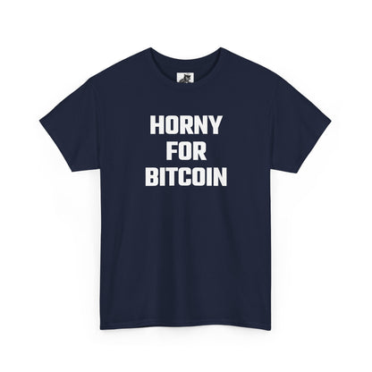 Horny For Bitcoin Crypto Themed T-Shirt