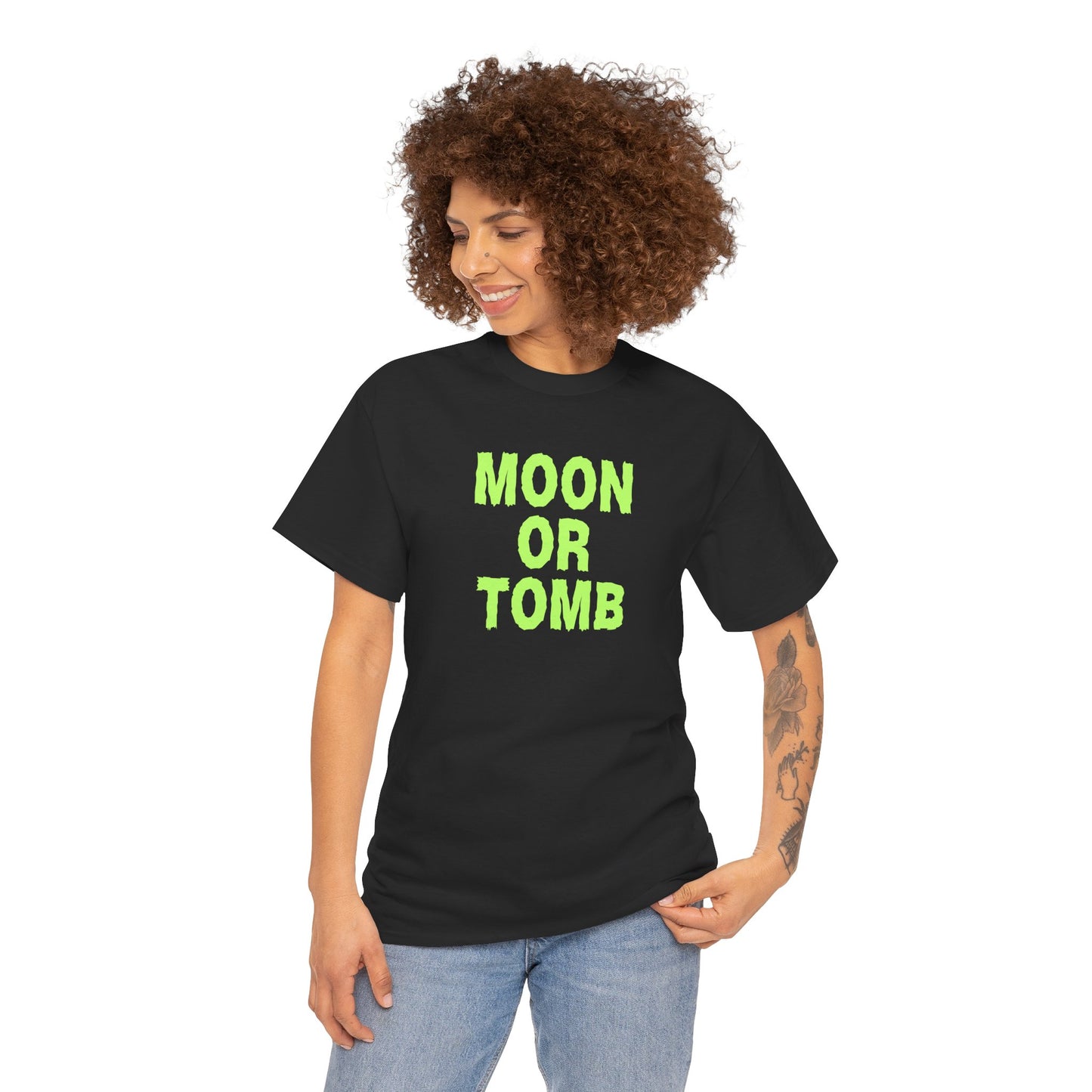 Moon Or Tomb (Version 2) Graphic Tee - Crypto Halloween T-Shirt