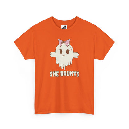 She Haunts - Cute Halloween Ghost T-Shirt