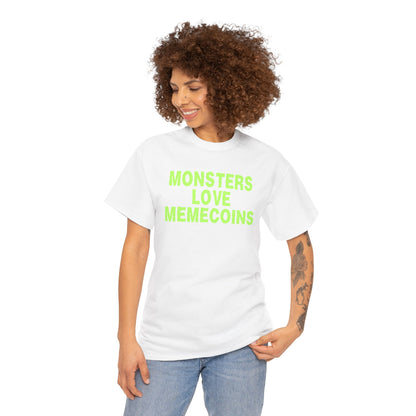 Monsters Love Memecoins (Version 2) Graphic Tee - Crypto Halloween T-Shirt