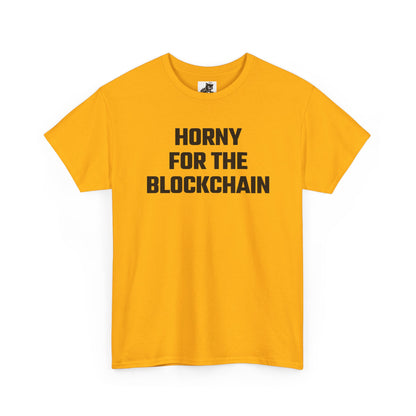 Horny For The Blockchain (Version 2) Crypto Themed T-Shirt
