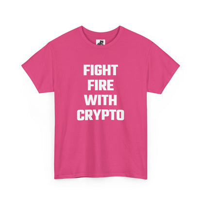 Fight Fire With Crypto Graphic Tee - Unisex Cotton T-Shirt