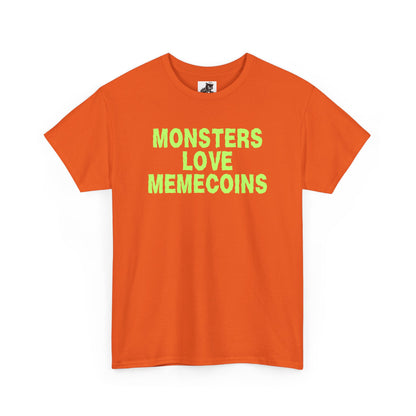 Monsters Love Memecoins (Version 2) Graphic Tee - Crypto Halloween T-Shirt