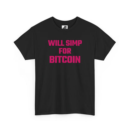 Will Simp For Bitcoin (Version 2) Graphic Tee - Unisex Cotton T-Shirt