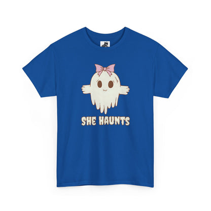 She Haunts - Cute Halloween Ghost T-Shirt