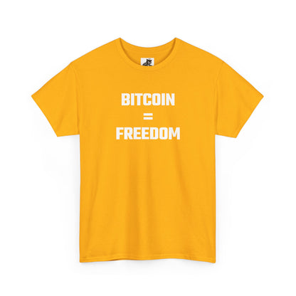 Bitcoin Equals Freedom Crypto Themed T-Shirt