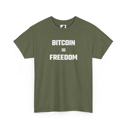 Bitcoin Equals Freedom Crypto Themed T-Shirt