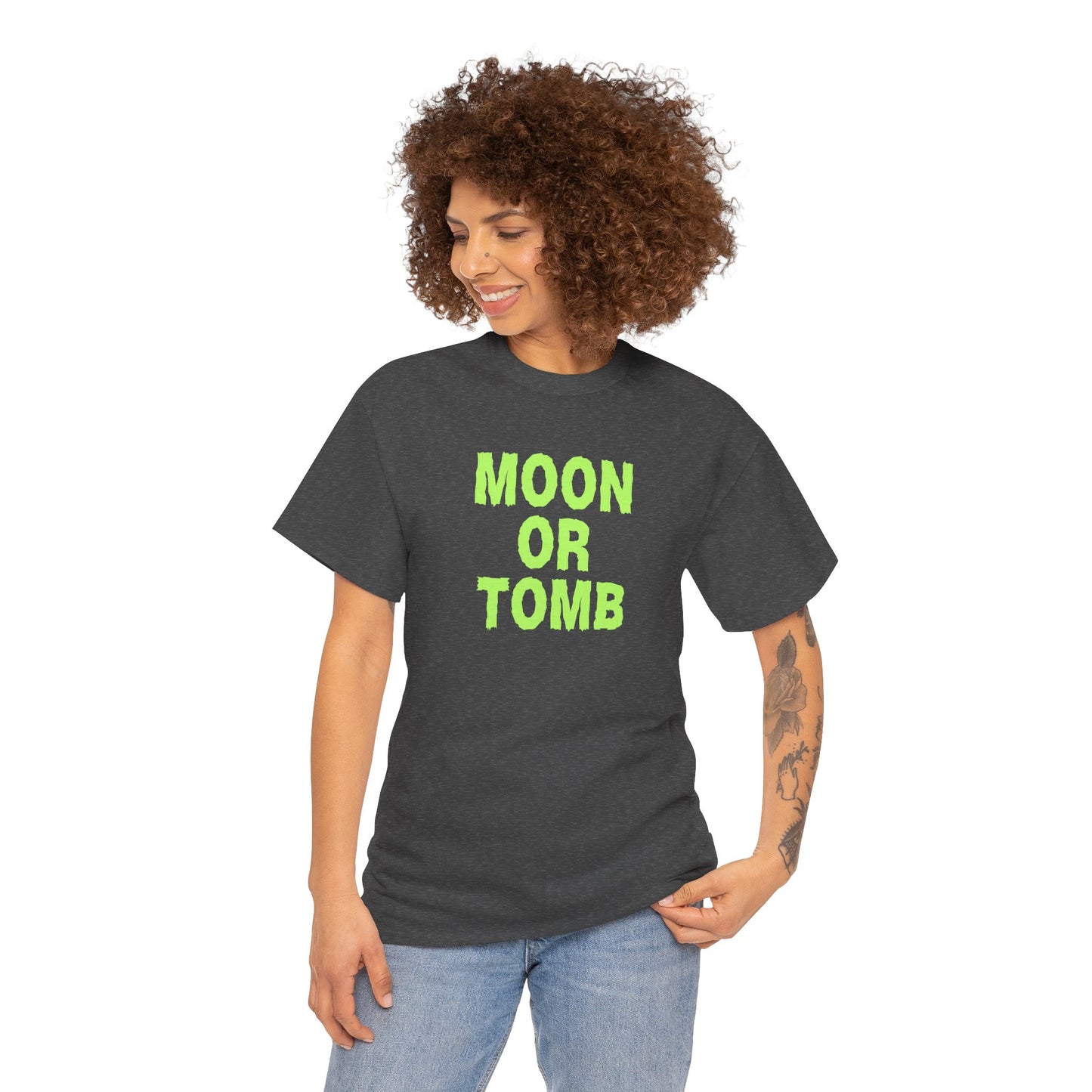 Moon Or Tomb (Version 2) Graphic Tee - Crypto Halloween T-Shirt