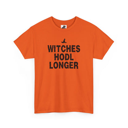 Witches HODL Longer Graphic Tee - Crypto Halloween Witch T-Shirt