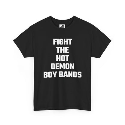 Fight The Hot Demon Boy Bands Graphic Tee - Unisex Cotton T-Shirt
