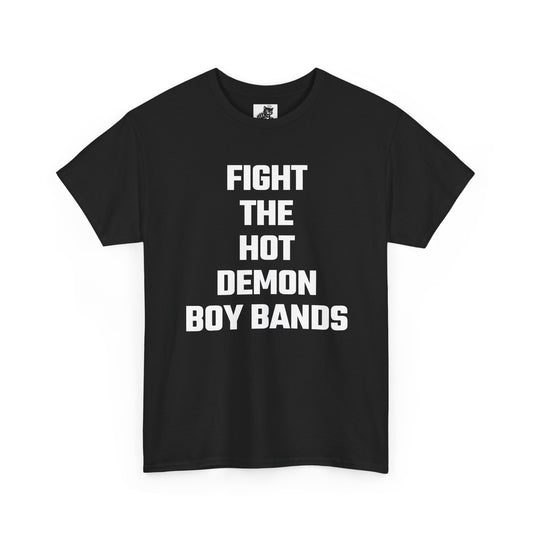 Fight The Hot Demon Boy Bands Graphic Tee - Unisex Cotton T-Shirt