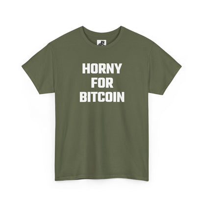 Horny For Bitcoin Crypto Themed T-Shirt