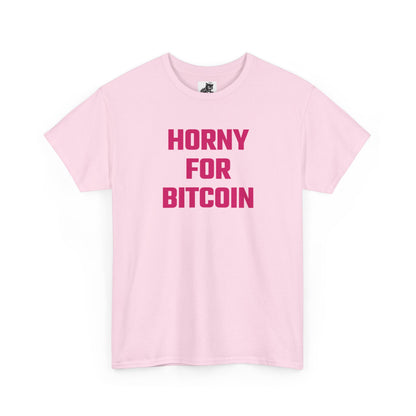 Horny For Bitcoin (Version 2) Crypto Themed T-Shirt