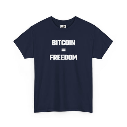 Bitcoin Equals Freedom Crypto Themed T-Shirt