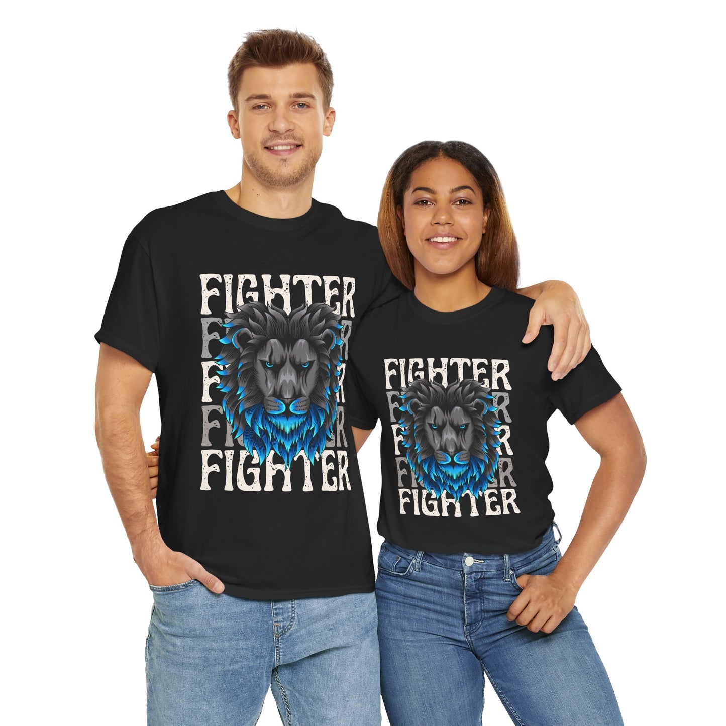 Fighter Lion Graphic Tee - Unisex Cotton T-Shirt