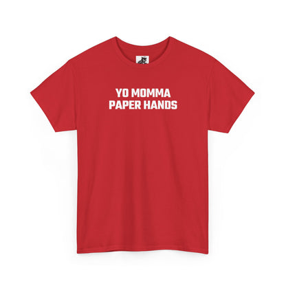 Yo Momma Paper Hands Graphic Tee - Crypto Themed T-Shirt