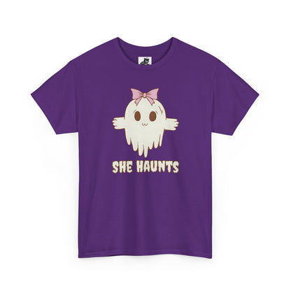 She Haunts - Cute Halloween Ghost T-Shirt