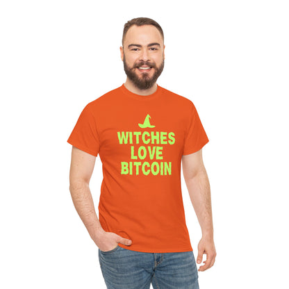 Witches Love Bitcoin (Version 2) Graphic Tee - Crypto Halloween Witch T-Shirt